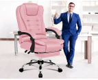 Alfordson Office Chair Gaming Executive Computer Racer Footrest PU Leather Seat Pink