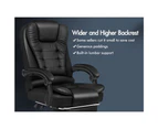 ALFORDSON Office Chair Gaming Executive Computer Racer Footrest PU Leather Seat Black