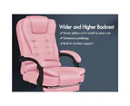 Alfordson Office Chair Gaming Executive Computer Racer Footrest PU Leather Seat Pink