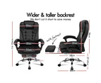 ALFORDSON Office Chair Gaming Executive Computer Racer Footrest PU Leather Seat Black