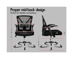 ALFORDSON Mesh Office Chair Executive Fabric Seat Gaming Racing Tilt Computer Black