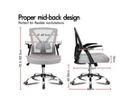 ALFORDSON Mesh Office Chair Executive Fabric Seat Gaming Racing Tilt Computer Grey