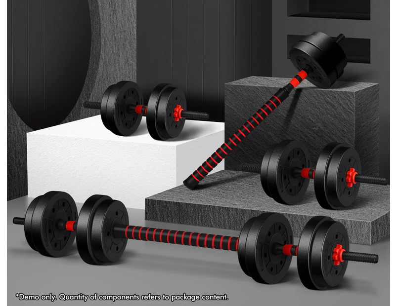 BLACK LORD 20kg Dumbbell Set 4in1 Adjustable Barbell Weight Home Gym Fitness