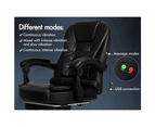 Alfordson Massage Office Chair Gaming Executive Fabric Seat Racing Footrest Recline Black