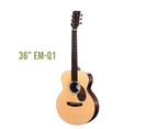 Enya Q1 Series Spruce and Rosewood Acoustic Guitar with Premium Gig Bag Mahogany - Natural