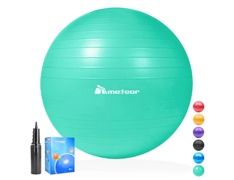 METEOR Anti-Burst Swiss Ball,Yoga Ball,Gym Ball,Exercise Ball,Pilates Ball,Birthing Ball,Pet Training Ball,Therapy Ball (Green 55cm)