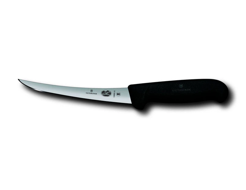 Victorinox Fibrox 12cm Narrow Boning Curved Butcher Knife #Black