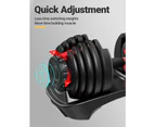 FitnessLab 24kg Adjustable Dumbbells Dumbbell Set Weight Dumbbells Plates Exercise Fitness Gym