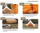 MIUZ 5M 4-Season Bell Tent Waterproof Canvas Glamping Yurt Teepee Commercial Grade Tents
