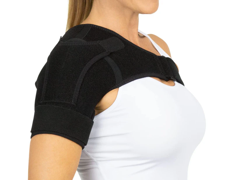 Shoulder Stability Brace - Injury Recovery Compression Support Sleeve - for Rotator Cuff Injuries, Arthritis, Sprain, Dislocation, Joint Pain Relief (Black
