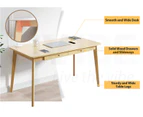 MIUZ Computer Desk Office Study Desks Laptop Table Drawers Workstation Nordic Natural 80x50x72cm - 80cm Birch