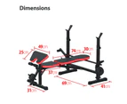 FitnessLab Back Adjustable Weight Bench Press Multi-station Fitness 8in1 Home Gym Equipment Curl