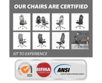 MIUZ Ergonomic Mesh Office Chair Gaming Executive Fabric Seat Headrest Grey