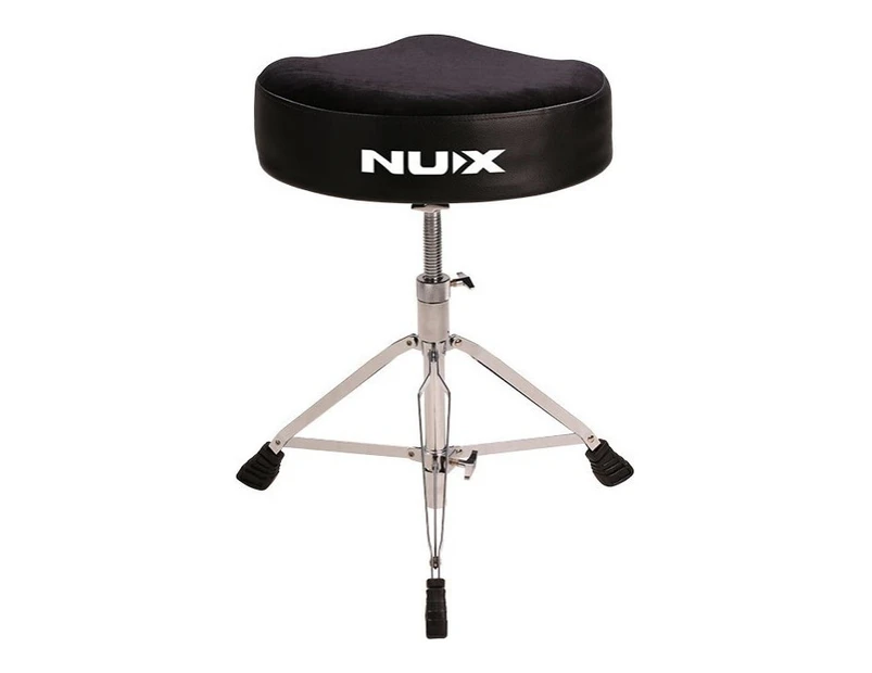 NUX Double Braced Motostyle Bike Seat Drum Throne Black Detachable Seat Tripod