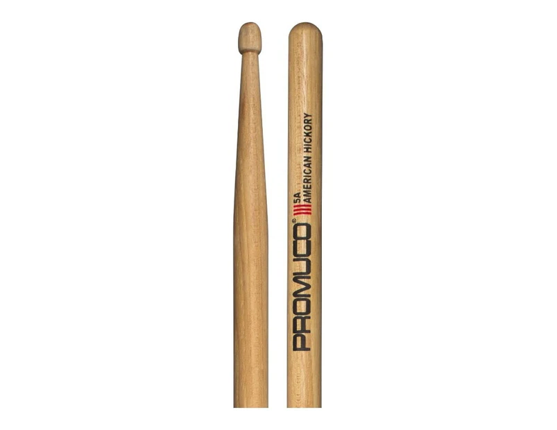 Promuco 18015A American Hickory 5A Wood Tip Drumsticks Pair