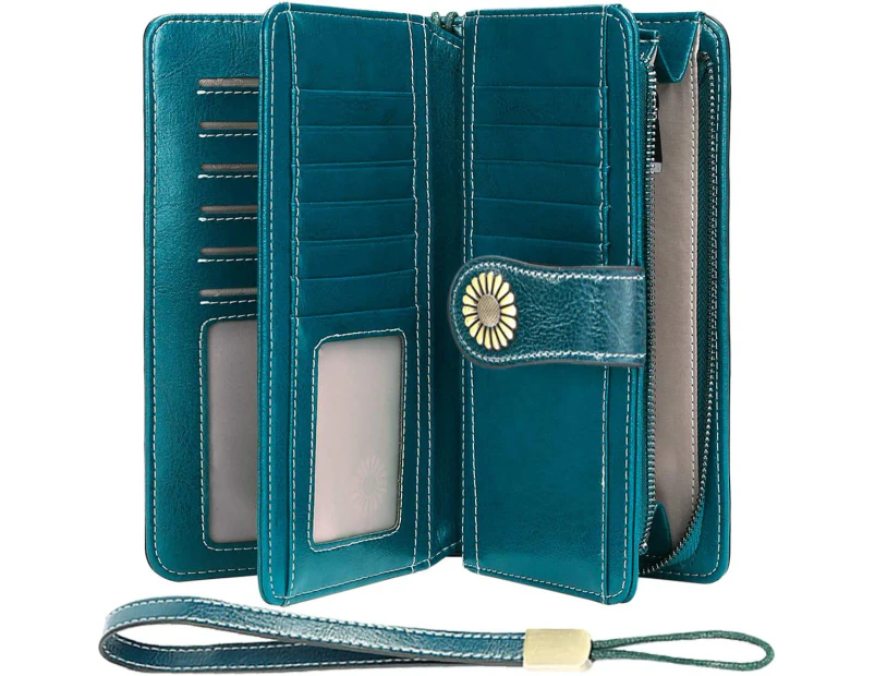 Wallet Women Leather Wallet Many Compartments Long Wallet Women RFID Protection Women Wallet Leather with
