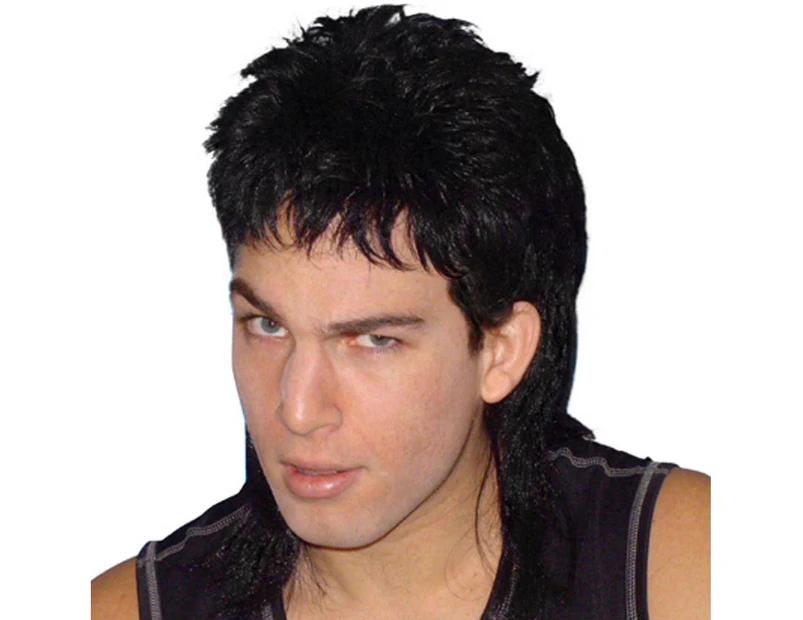 80s Black Mullet Wig