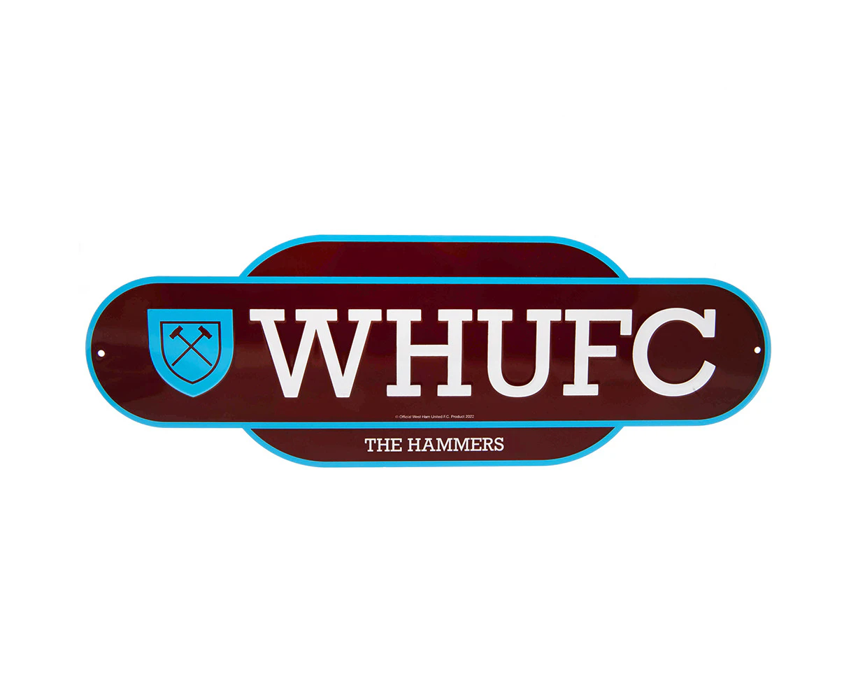 West Ham United FC Colour Retro Sign