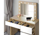 Oikiture Dressing Table Mirror Stool Set