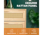 Oikiture 3 Chest of Drawers Tallboy Cabinet Clothes Storage Rattan Furniture