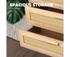 Oikiture 3 Chest of Drawers Tallboy Cabinet Clothes Storage Rattan Furniture