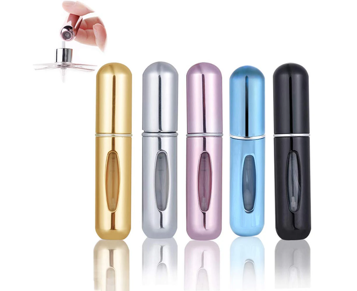 Pack Of 5 5Ml Perfume Atomizers Refillable, Mini Traveling Portable For Men Or Women Travel Or Night Out