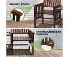 Livsip Outdoor Wooden Chair Garden Bench 2 Seat & Table Loveseat Patio Furniture