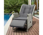 Livsip Recliner Chairs Outdoor Sun lounge Setting Patio Furniture Wicker Sofa 2 Pieces