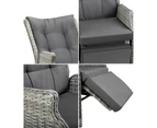 Livsip Recliner Chairs Outdoor Sun lounge Setting Patio Furniture Wicker Sofa 2 Pieces