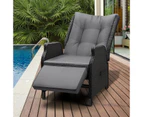 Livsip Rattan Recliner Sun Lounge Wicker Day Bed Outdoor Garden Beach Pool