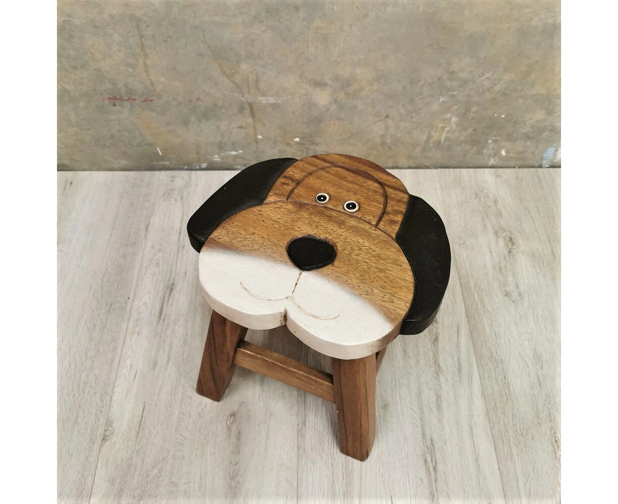 Solid Timber Wooden Kids Toddler Adult Step Shoes Changing Stool Toy Chair Dog