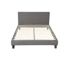 Oikiture Upholstered Platform Bed Frame Queen Size Bed Frame for Adults and Children Grey