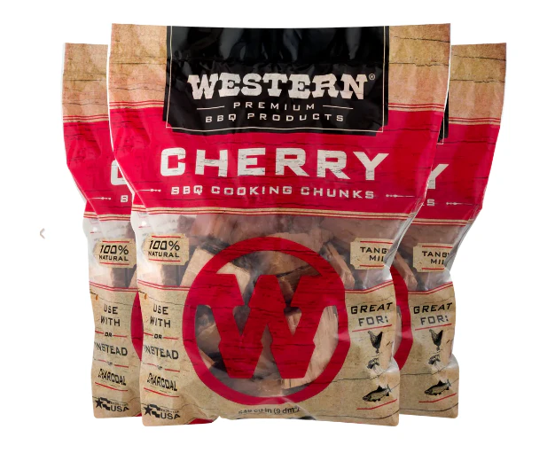 Western Cherry Smoking Wood Chunks - Made in the USA - 28081