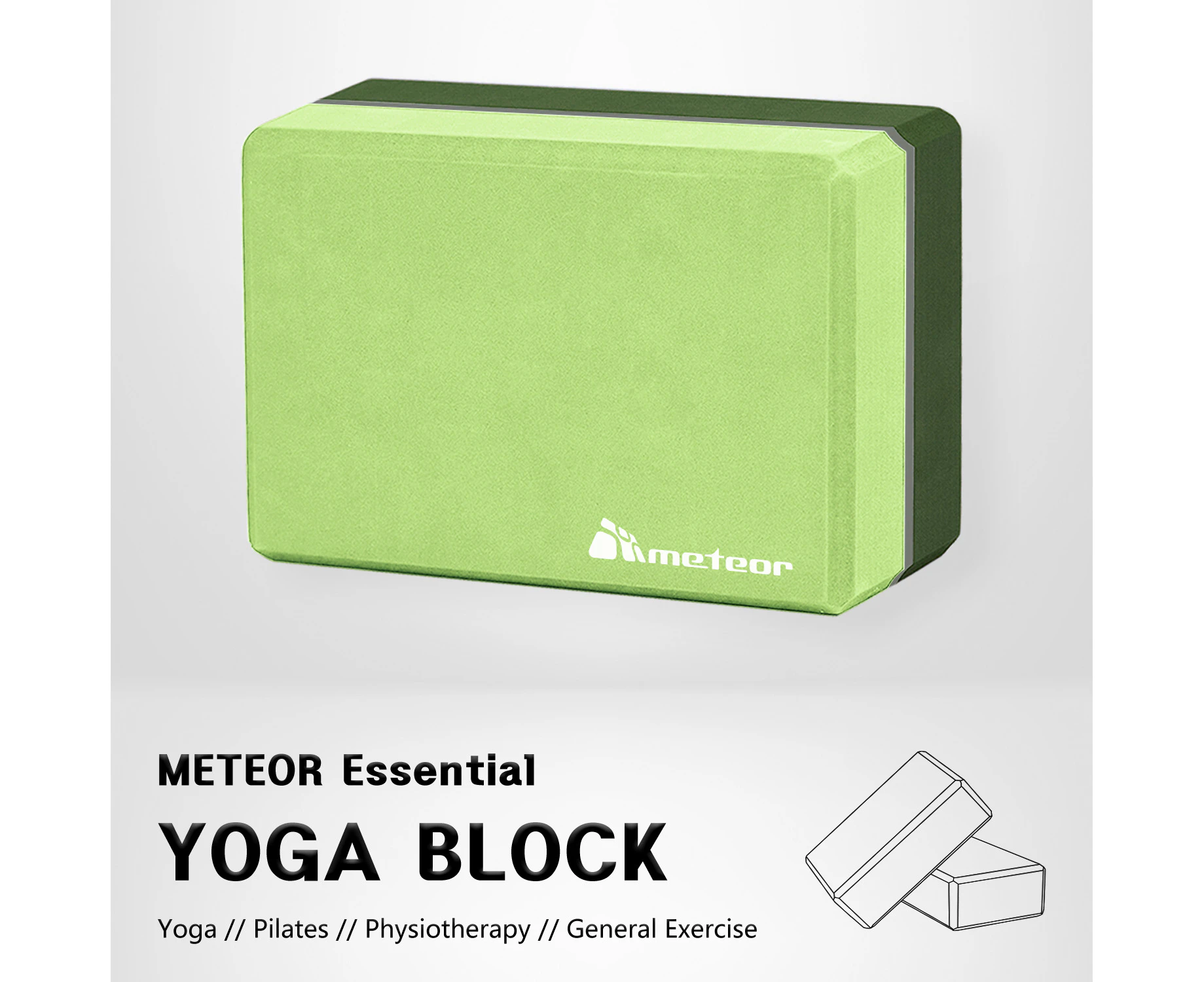 METEOR Essential Yoga Blocks,Yoga Foam Blocks,Pilates Blocks,Gym Blocks,Exercise  Blocks,Foam Blocks,Yoga Brick,Pilates Brick,Yoga Wedge - Orange Grey x1pc