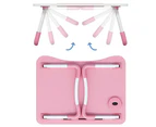 Laptop Stand Table Foldable Desk Computer Study Bed Adjustable Portable Cup Slot - PInk