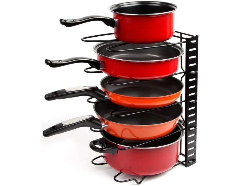 Kitchen Storage Rack Pot Frying Pan Organizer Cookware Shelves Holder Stand
