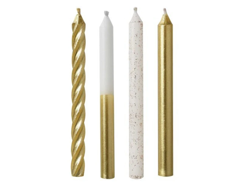 Candles Metallic Gold Mix 8cm Size: One Size