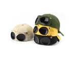 Aviator Hat Personality Glasses Baseball Cap Sunglasses Cap Costume Hats Unisex - Black