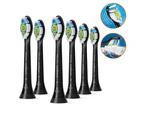 6 Pieces Philips Sonicare W Optimal Black Replacement Electric Toothbrush Heads