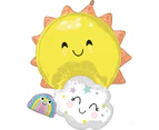 SuperShape Foil Balloon Extra Large Rainbow Family Sun, Cloud and Rainbow P35 Size: One Size