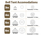 MIUZ 4M 4-Season Bell Tent Camping Waterproof Canvas Glamping Yurt Teepee Commercial Grade Tents