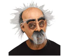 Hairy Harry Old Man Grandpa Adult Mens Costume Overhead 1/2 Mask With Hair