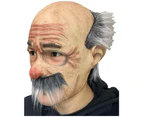 Hairy Harry Old Man Grandpa Adult Mens Costume Overhead 1/2 Mask With Hair