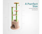 TOPET 110cm Cat Tree Trees Scratching Post Scratcher Tower Condo House Bed Toys - Grey Base - Green Pole