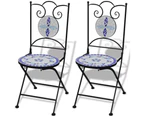 Outdoor Mosaic Bistro Setting Table And Chairs Set Balcony Garden Furniture 3pcs