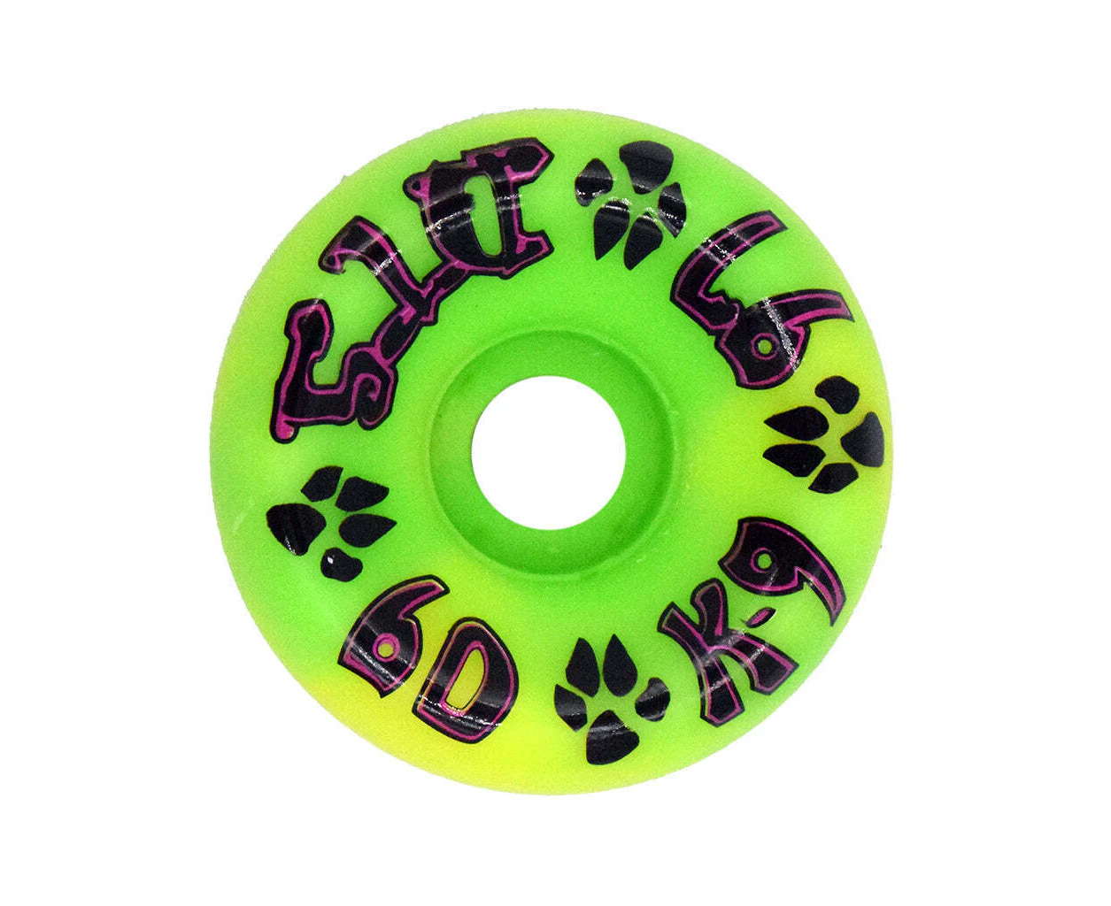 Dogtown K-9 Wheels 60mm (97a) 80's Neon Yellow/Neon Green Swirl