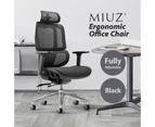 MIUZ Office Chair Executive Computer Chairs Study Home Mesh Lumbar Back Seat Recliner - Black