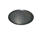 Perforated Black Pizza Tray- 250mm- Flaming Coals- Crispy Base- Holes in tray