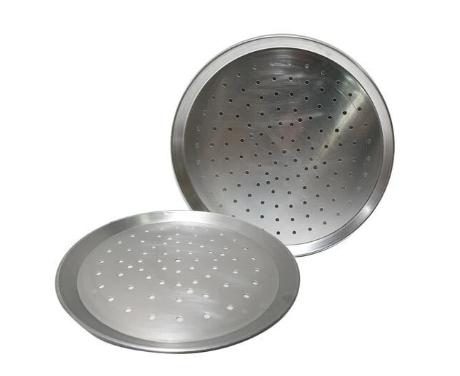 Perforated Aluminium Pizza Trays 225mm - 330mm diameter - Flaming Coals - 330mm