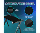 MIUZ Home Office Gaming Desk Computer Study Work Racer Carbon Fiber Table RGB LED 120cm - Black